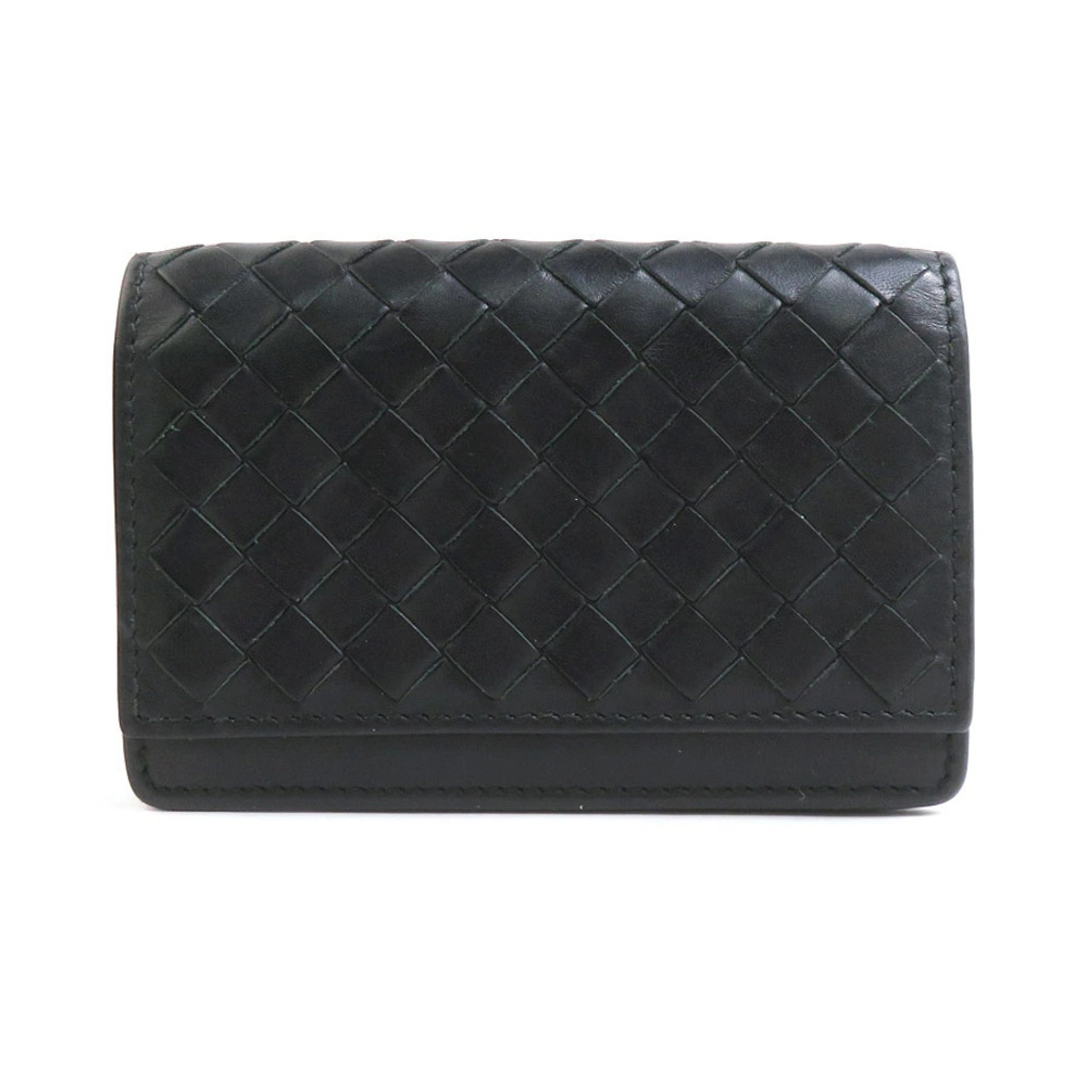 Bottega Veneta Card Case Wallet Business Intrecciato Leather Black